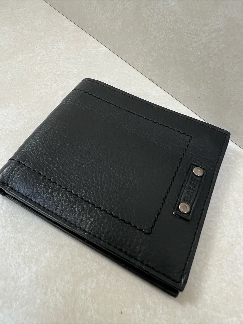 Bally Men's Black Leather Bi-Fold Wallet